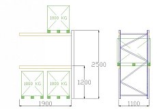 Pal-Rack 2500 pole 1900 / 1000 kg / přídavné pole