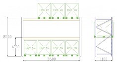 Pal-Rack 2500 pole 3600 / 970 kg / základní pole