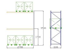 Pal-Rack 3500 pole 2700 / 500 kg / přídavné pole