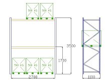 Pal-Rack 3500 pole 2700 / 500 kg / základní pole