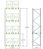 Pal-Rack 5000 pole 1900 / 1000 kg / základní pole