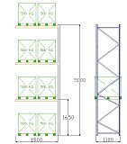 Pal-Rack 5000 pole 1900 / 500 kg / přídavné pole