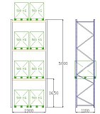 Pal-Rack 5000 pole 1900 / 500 kg / základní pole