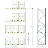 Pal-Rack 5000 pole 2700 / 1000 kg / přídavné pole