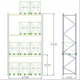 Pal-Rack 5000 pole 2700 / 1000 kg / základní pole