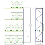 Pal-Rack 5000 pole 2700 / 500 kg / přídavné pole