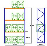 Pal-Rack 5000 pole 2700 / 500 kg / základní pole