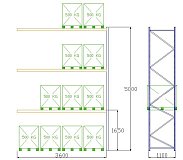 Pal-Rack 5000 pole 3600 / 500 kg / přídavné pole