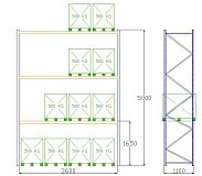 Pal-Rack 5000 pole 3600 / 500 kg / základní pole