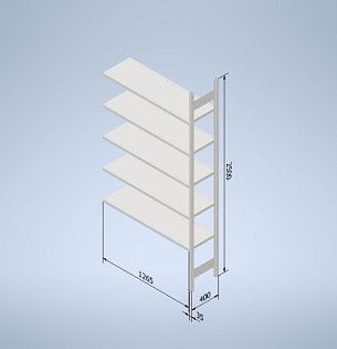 Stowshelf 2500/400 x 1300 přídavné pole