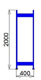 Rám policového regálu 2000x400